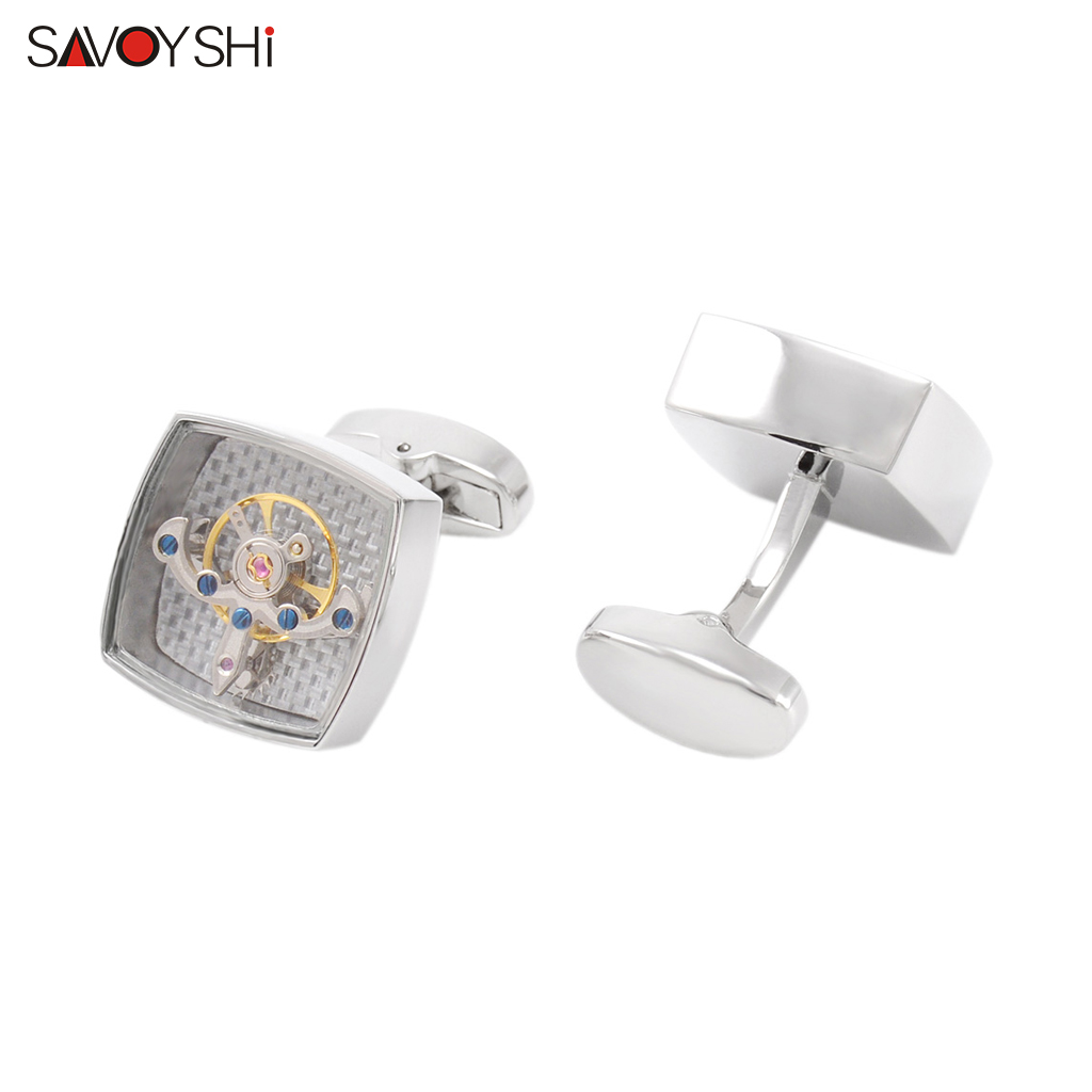 Jewelry Watches Brands - SAVOYSHI Funktionelle Tourbillon-Uhr-Manschettenknöpfe für Herren, französisches