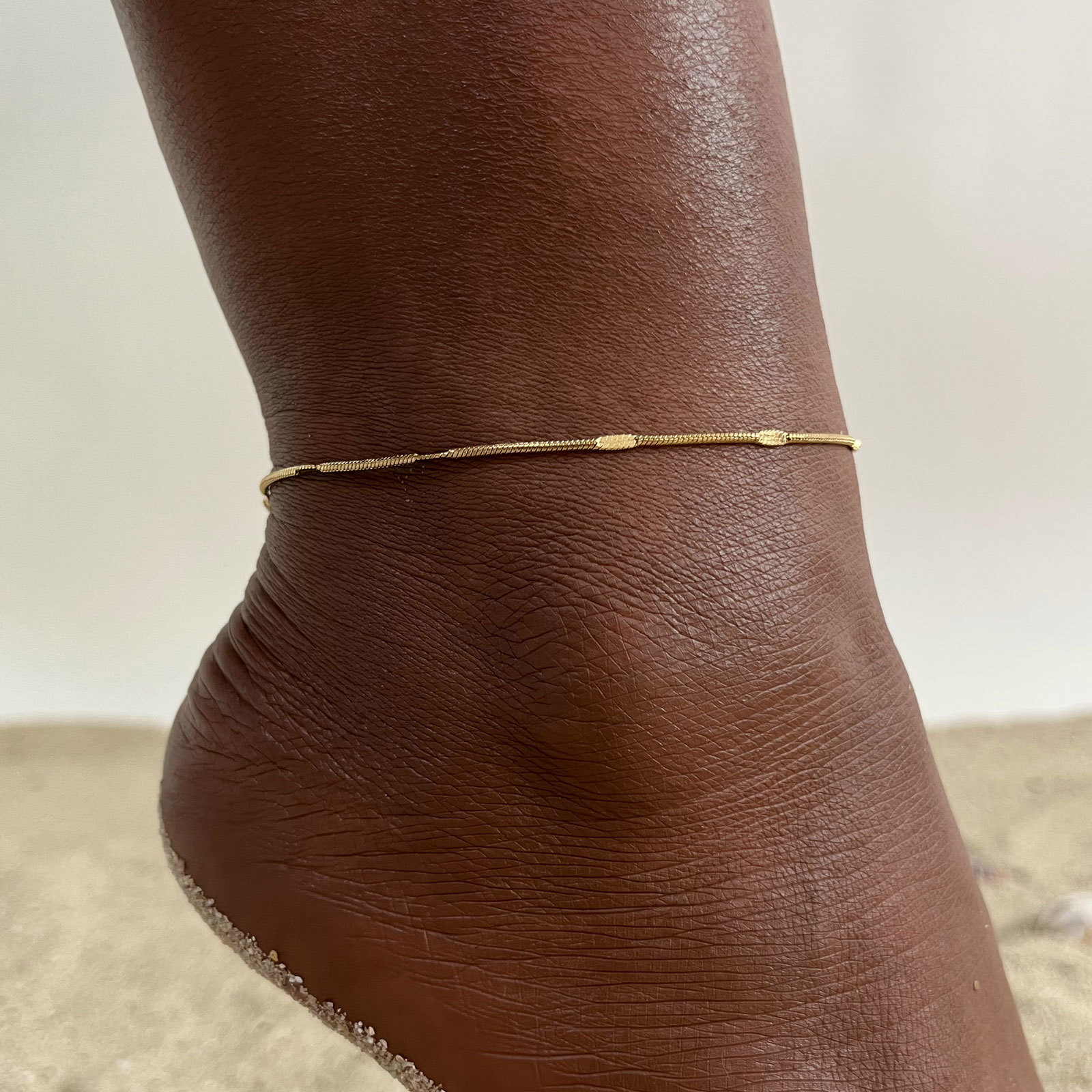 Jc Jewelry & Watches - Zierliche gequetschte Schlangenketten-Fußkettchen für Damen, Schmuck,