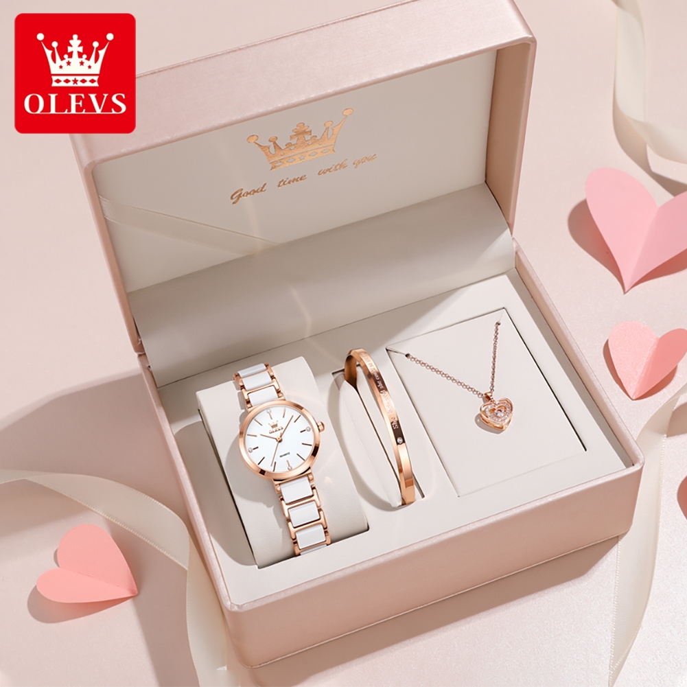 Jewelry And Watches - OLEVS Damenuhr 5877, luxuriöse, elegante Quarzuhr,