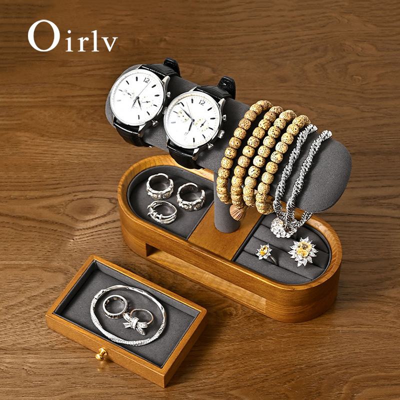 Jewelry Watches & Accessories - Oirlv Massivholz Uhren-Organizer, Regal, T-Bar, Uhrenhalter,
