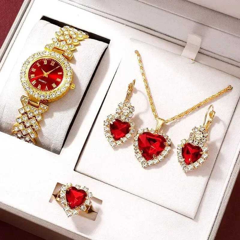 Mystery Jewelry Jar Watches - Goldene Luxus uhr Frauen Ring Halskette