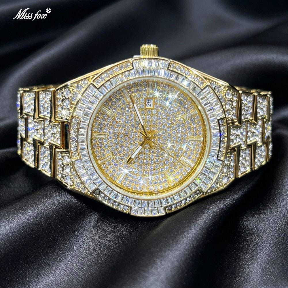 Jewelry Watches Brands - Heiß begehrte Gold-Eis-Uhr für Herren, Modemarke