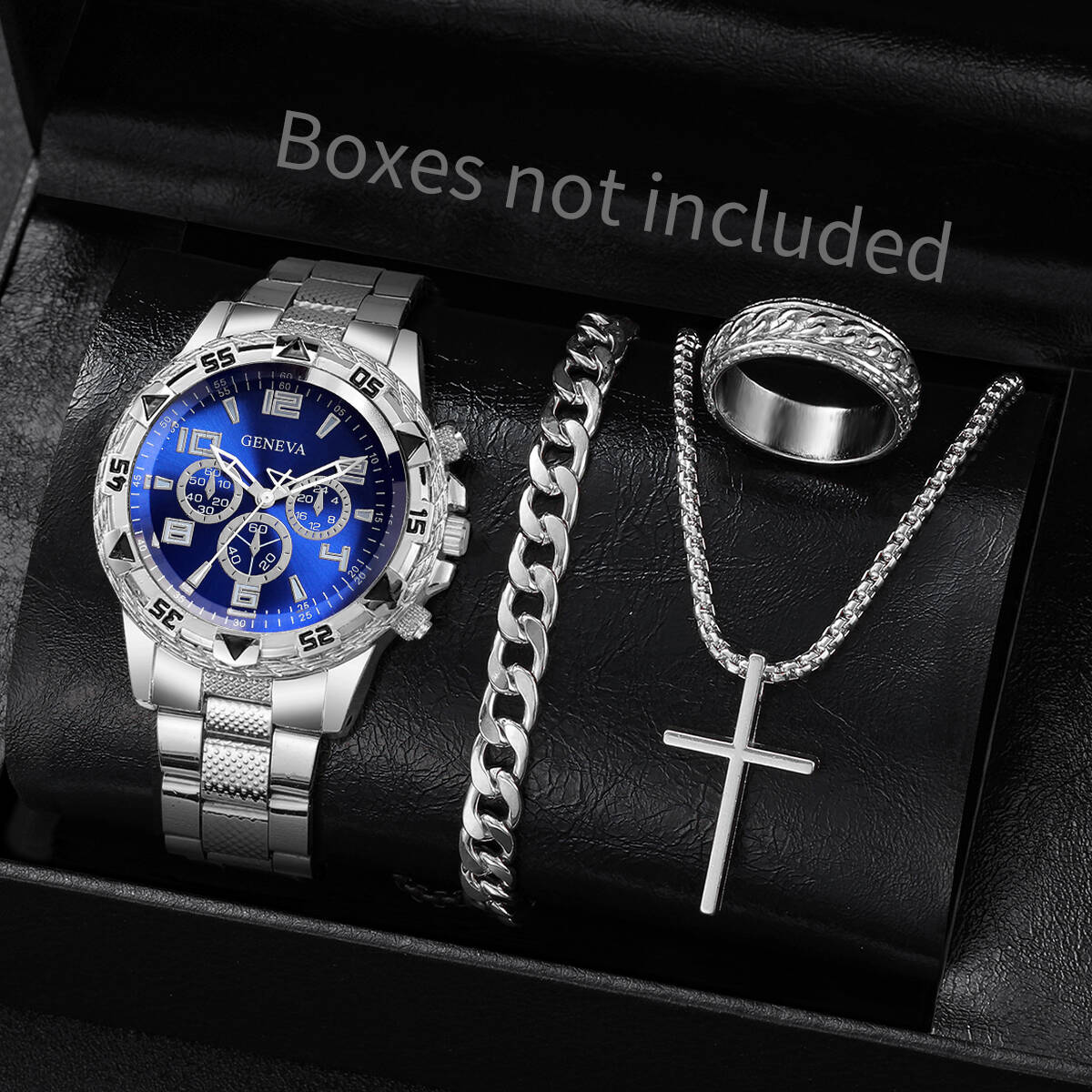 Mystery Jewelry Jar Watches - 4 Stück/Set Modische Herren-Businessuhren Luxus-Quarzuhr mit