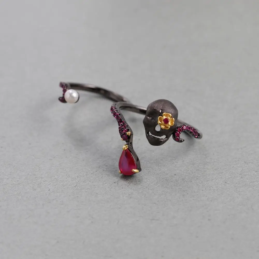 Edelstein Ballett natürlichen  – Gothic Skull Ring Bewertung und Preis