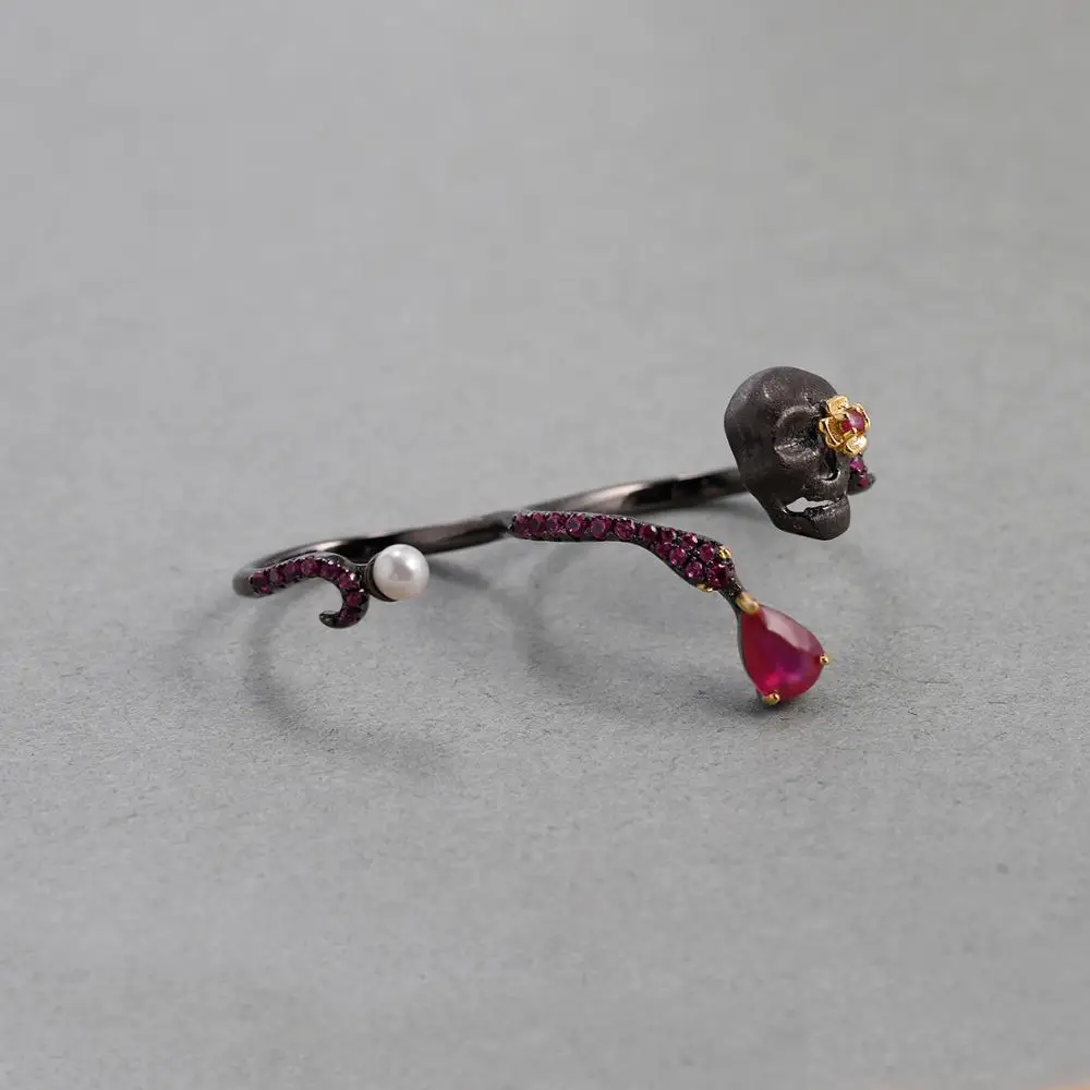 Edelstein Ballett natürlichen  – Gothic Skull Ring Bewertung und Preis