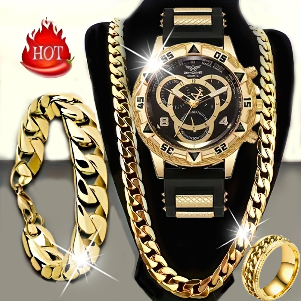 4-teiliges Luxus-Set für Herre – Mystery Jewelry Jar Watches Bewertung und Preis