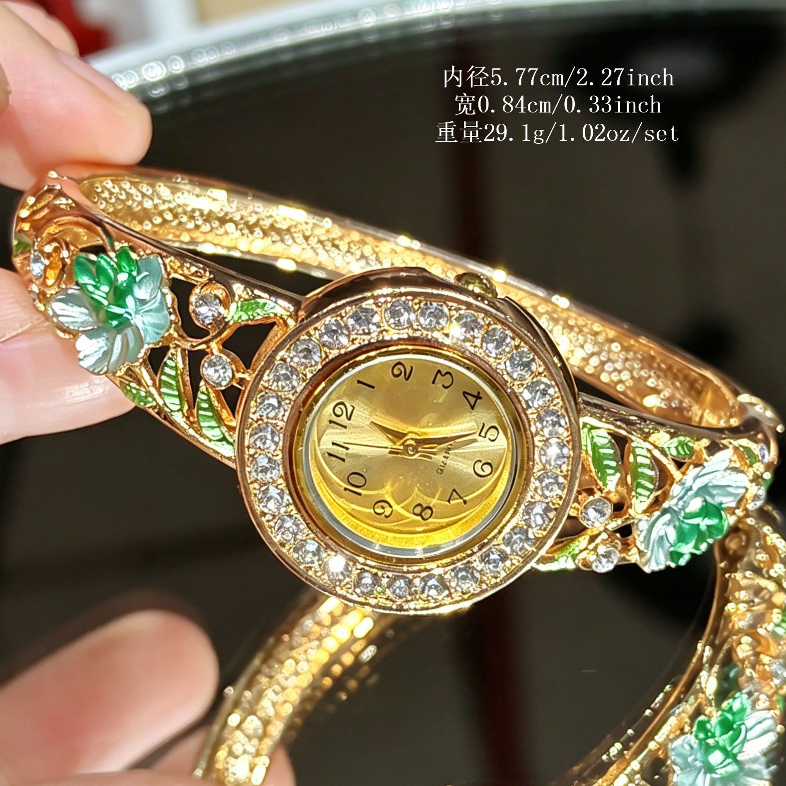 Vintage Gold-Emaille-Blumen-Ar – Vintage Jewelry Watches Women Bewertung und Preis