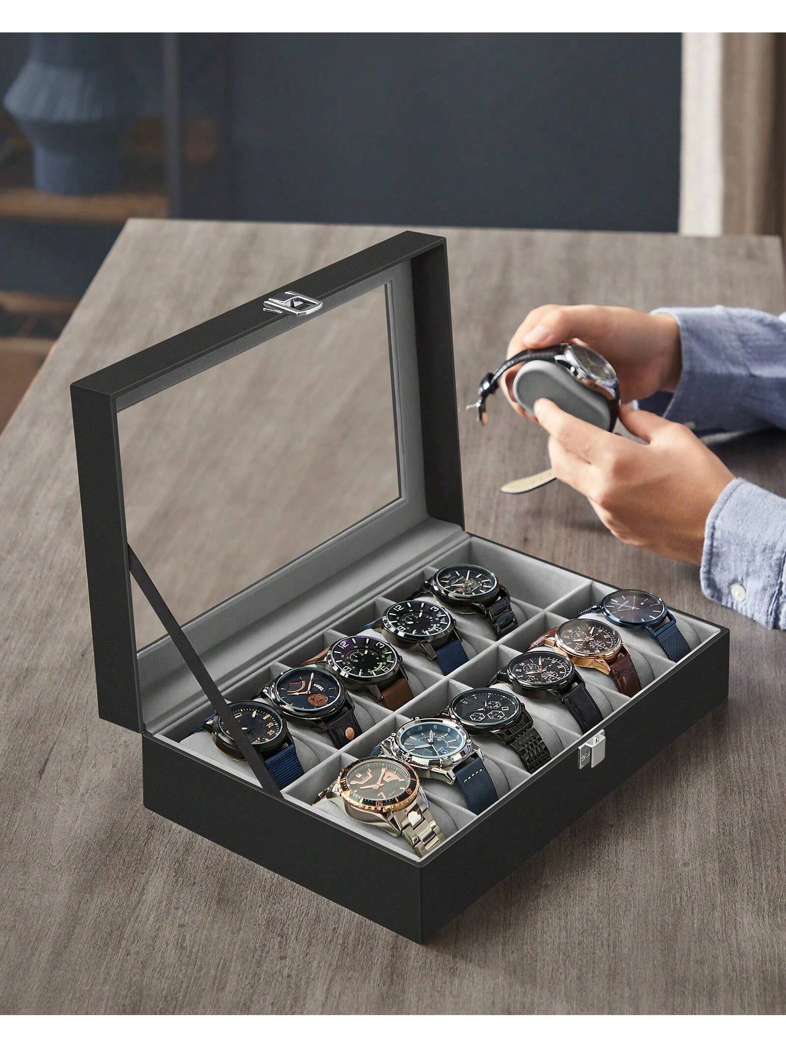 Abschließbare Uhrenbox mit 12  – Jewelry Watches & Accessories Bewertung und Preis