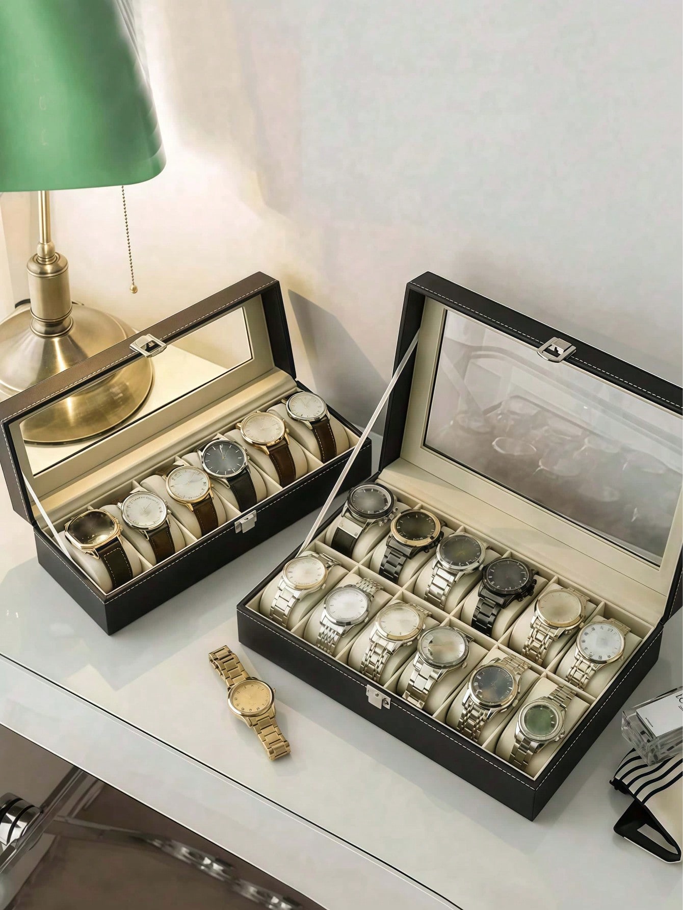 Leder-Uhrenbox mit Schloss, Gr – Mystery Jewelry Jar Watches Bewertung und Preis