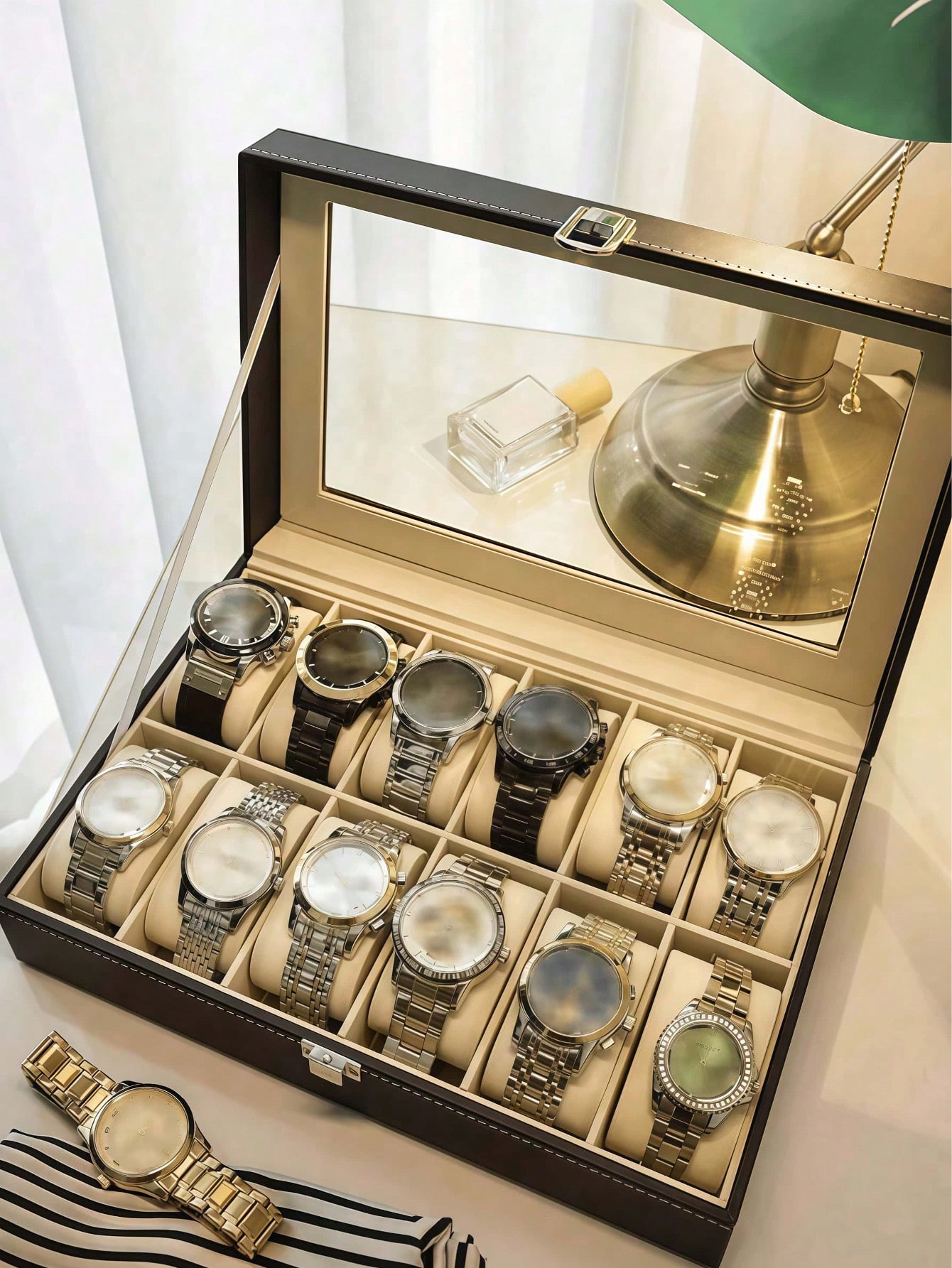 Leder-Uhrenbox mit Schloss, Gr – Mystery Jewelry Jar Watches Bewertung und Preis