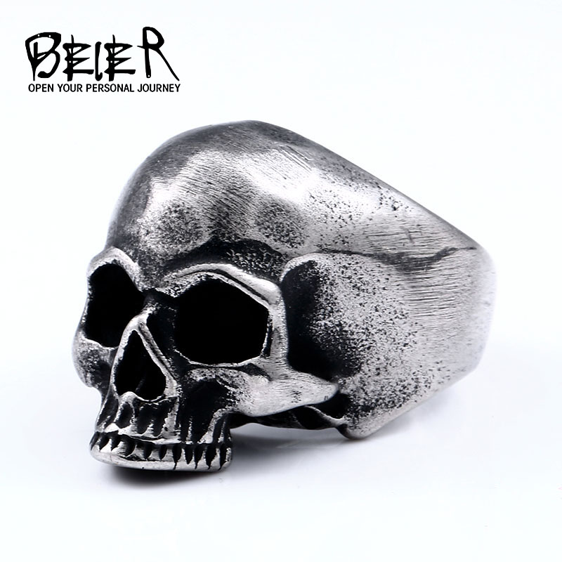 Beier 316L Edelstahl Vintage P – Gothic Skull Ring Bewertung und Preis