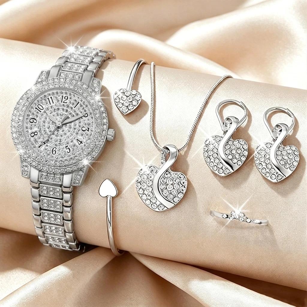6-teiliges Modisches Strass-Uh – Mystery Jewelry Jar Watches Bewertung und Preis